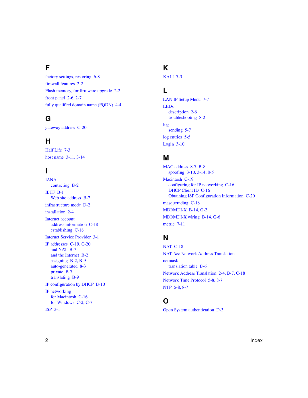 NETGEAR WGT624 manual Ietf B-1 