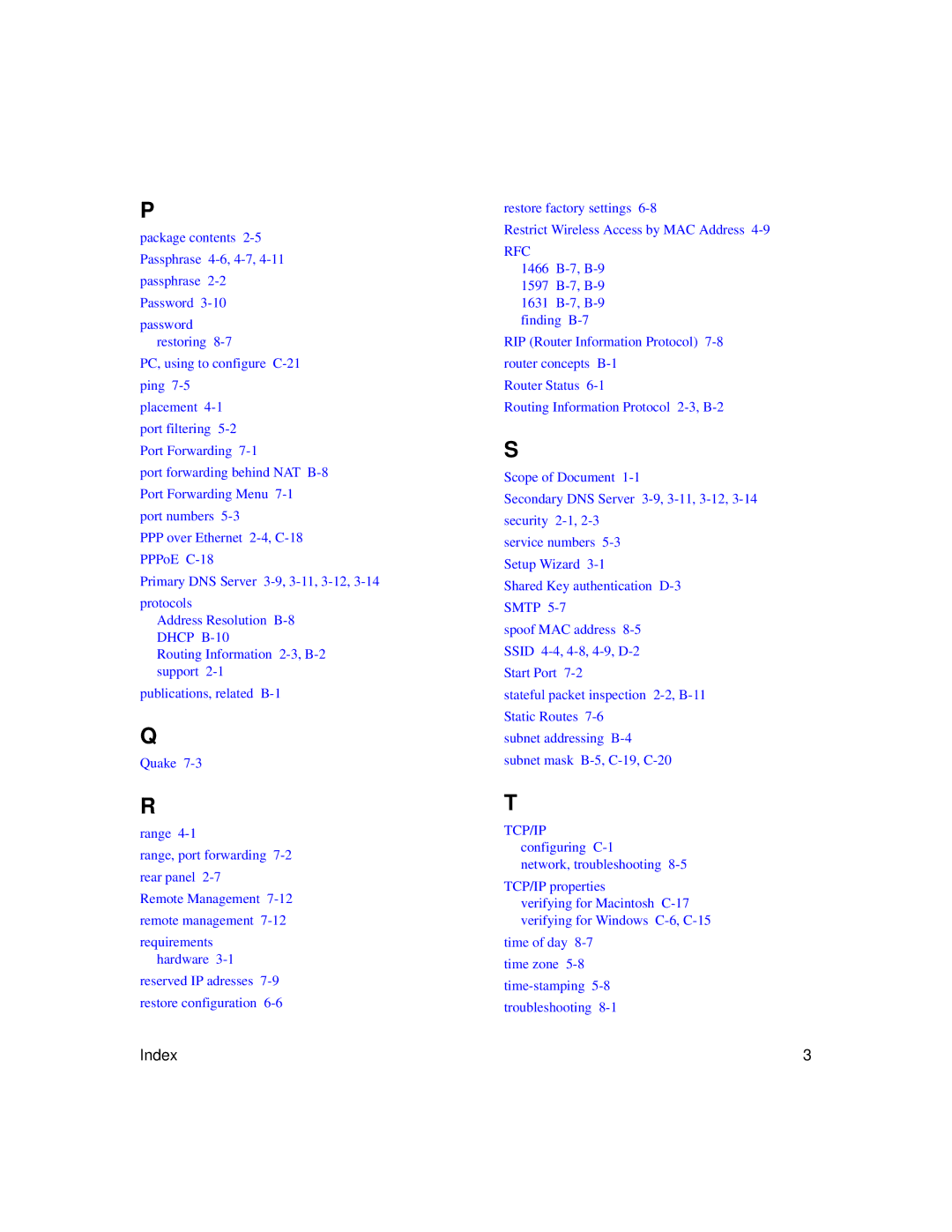 NETGEAR WGT624 manual Rfc 