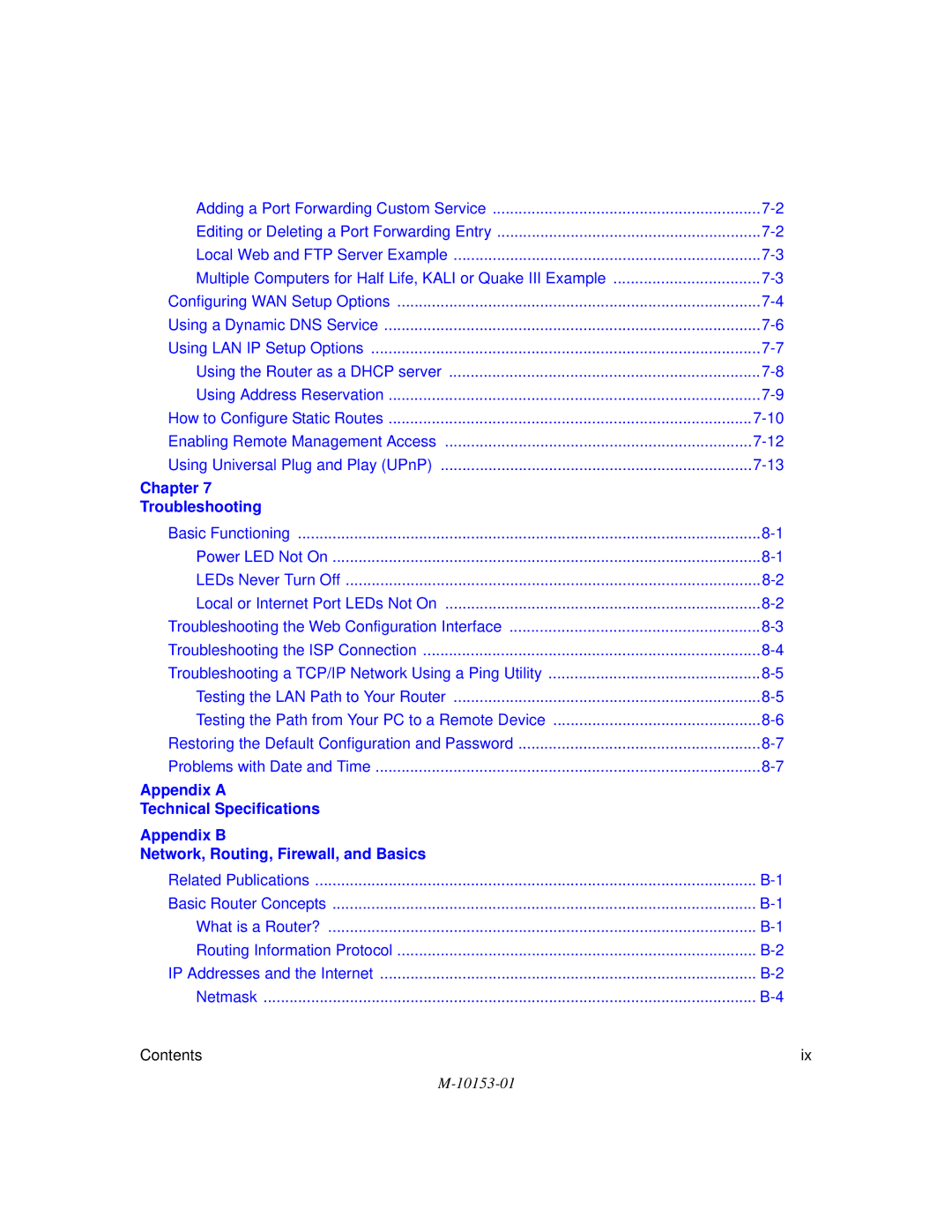 NETGEAR WGT624 manual Chapter Troubleshooting 