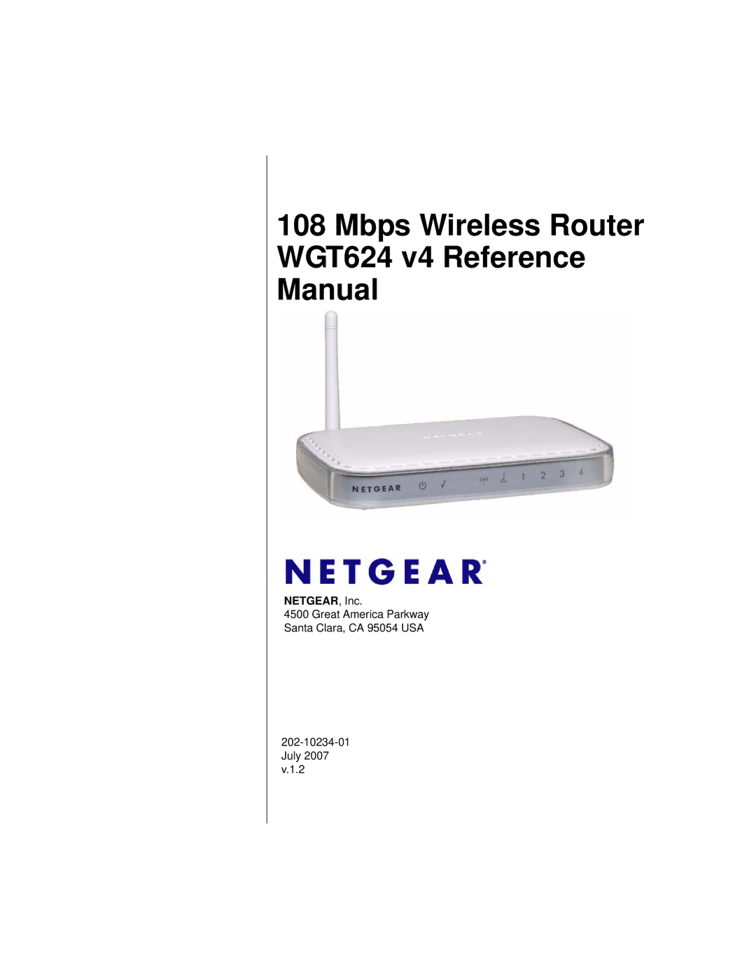 NETGEAR manual Mbps Wireless Router WGT624 v4 Reference Manual 