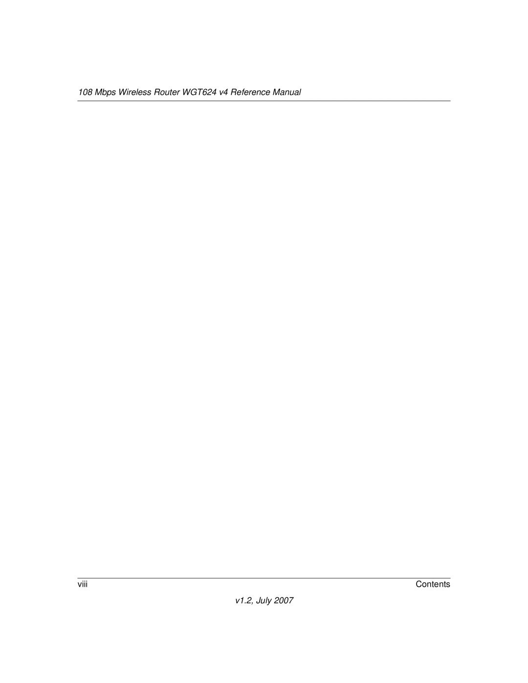 NETGEAR WGT624 manual Viii Contents 