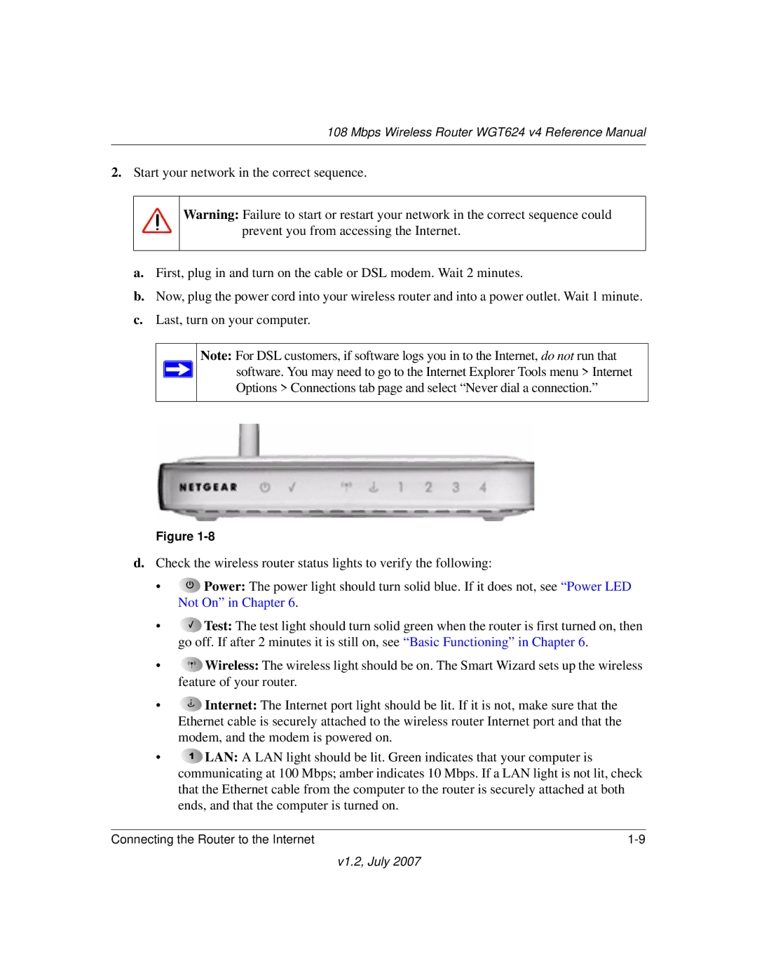 NETGEAR manual Mbps Wireless Router WGT624 v4 Reference Manual 