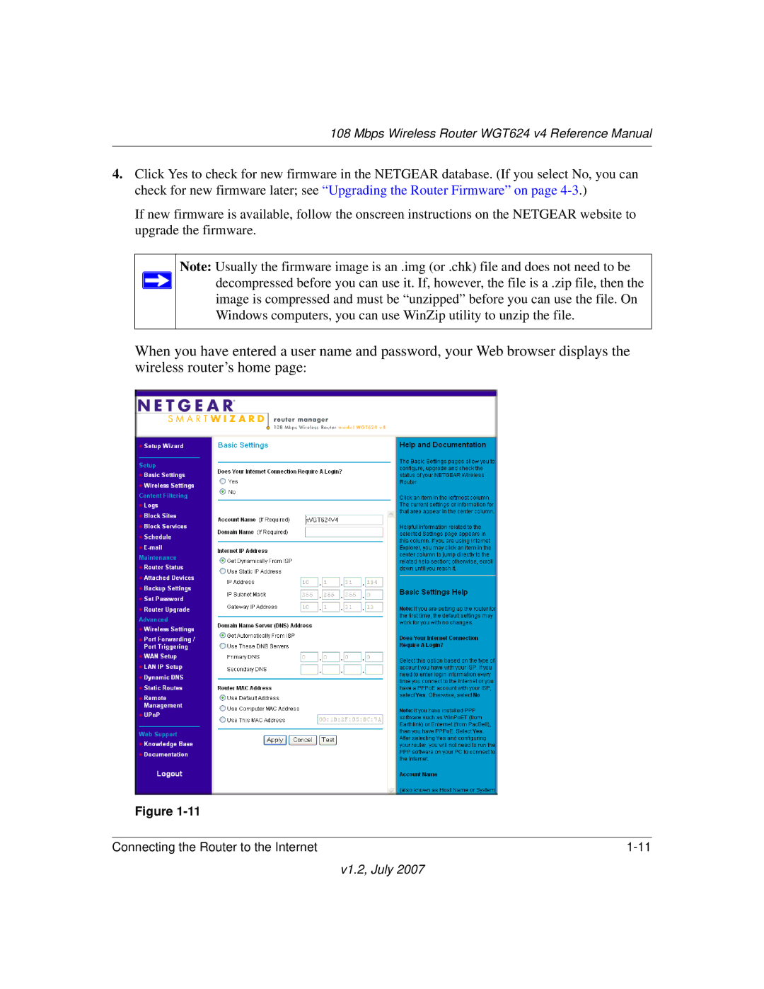 NETGEAR manual Mbps Wireless Router WGT624 v4 Reference Manual 