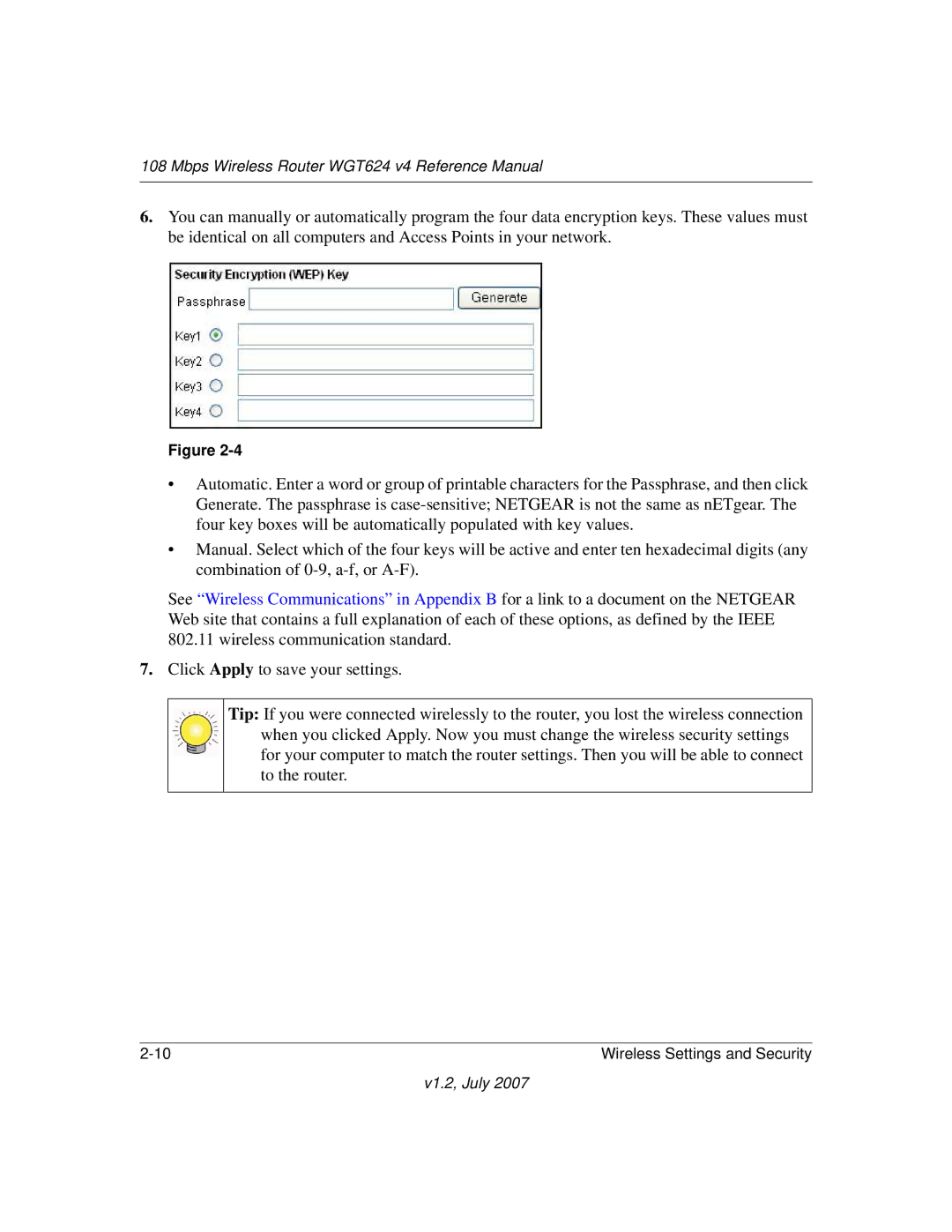 NETGEAR manual Mbps Wireless Router WGT624 v4 Reference Manual 