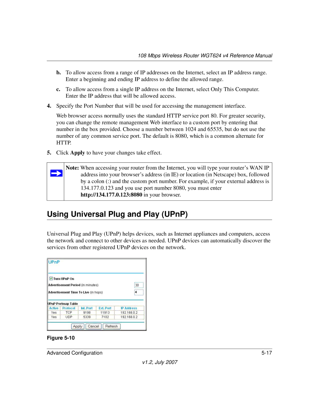 NETGEAR WGT624 manual Using Universal Plug and Play UPnP 