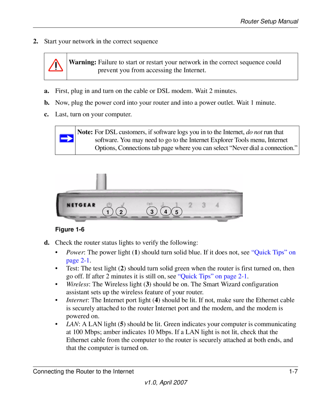 NETGEAR WGT624v4 manual Router Setup Manual 