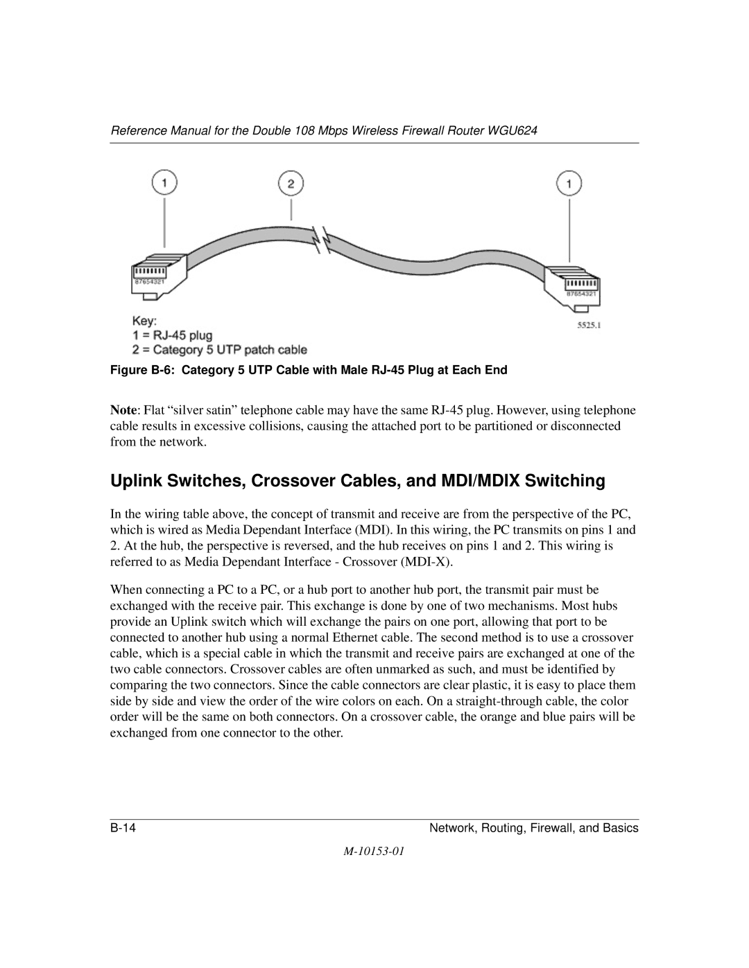 NETGEAR WGU624 manual Uplink Switches, Crossover Cables, and MDI/MDIX Switching 