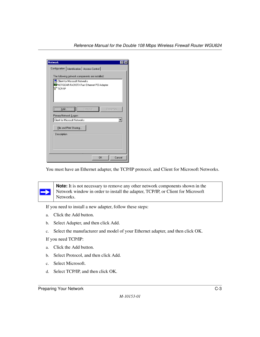 NETGEAR WGU624 manual Preparing Your Network 