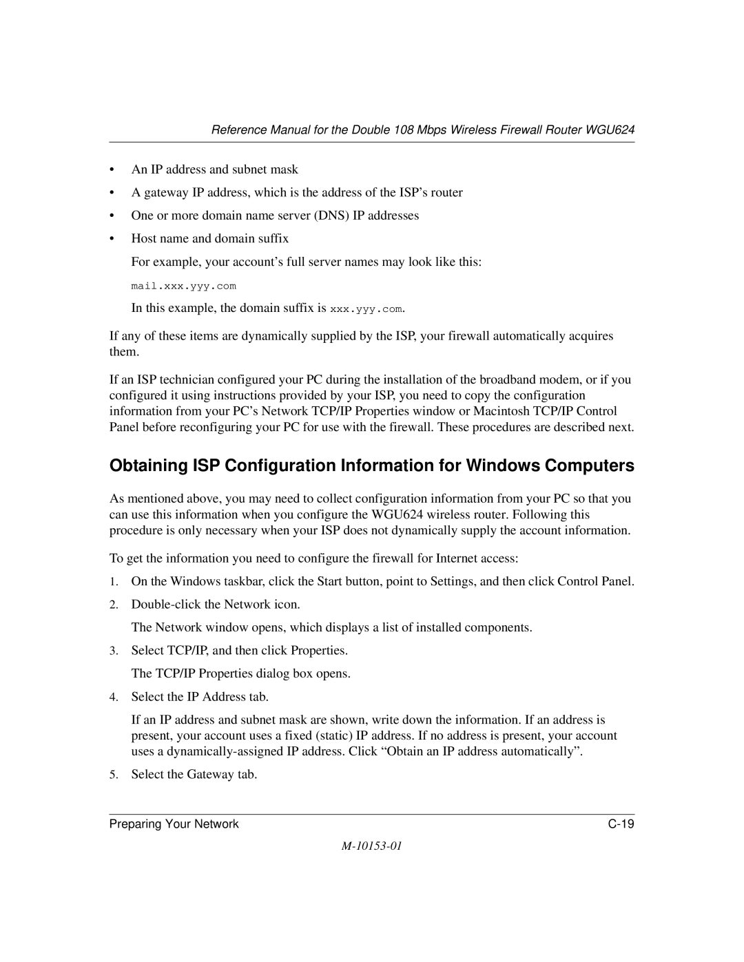 NETGEAR WGU624 manual Select the Gateway tab 