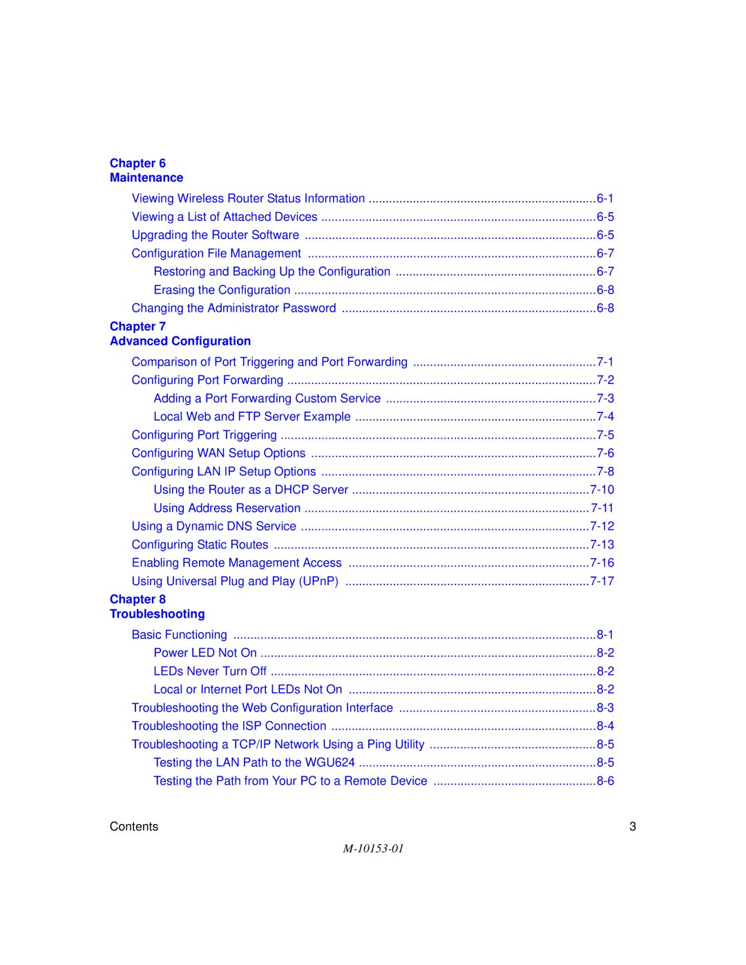 NETGEAR WGU624 manual Chapter Maintenance 