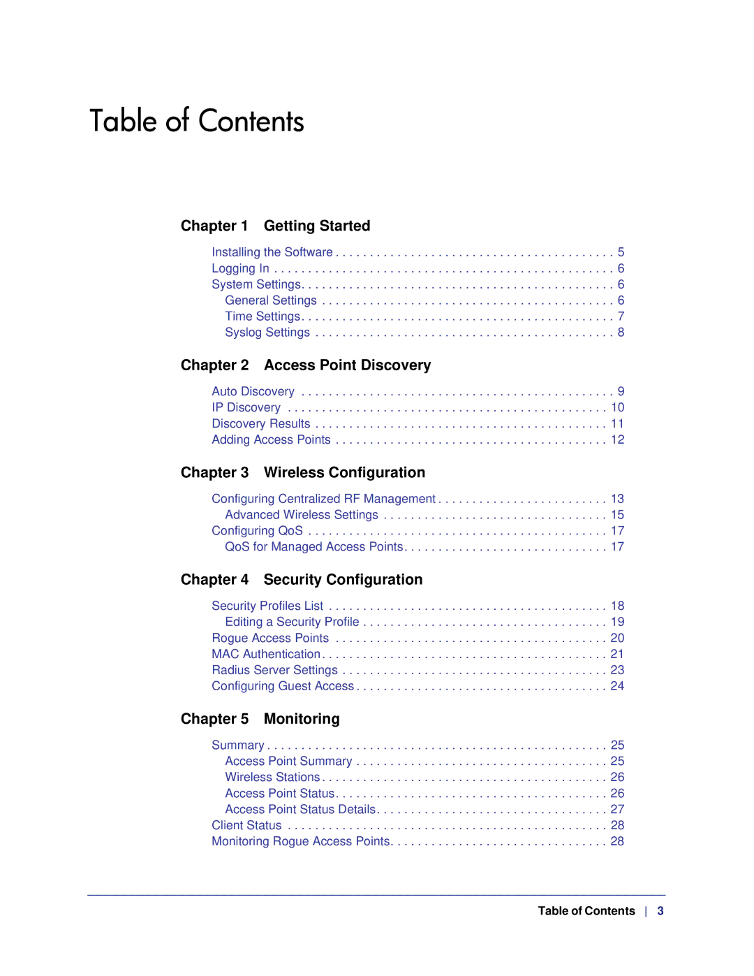 NETGEAR WMS105-10000S user manual Table of Contents 