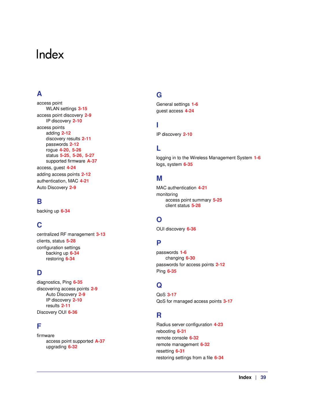 NETGEAR WMS105-10000S user manual Index 