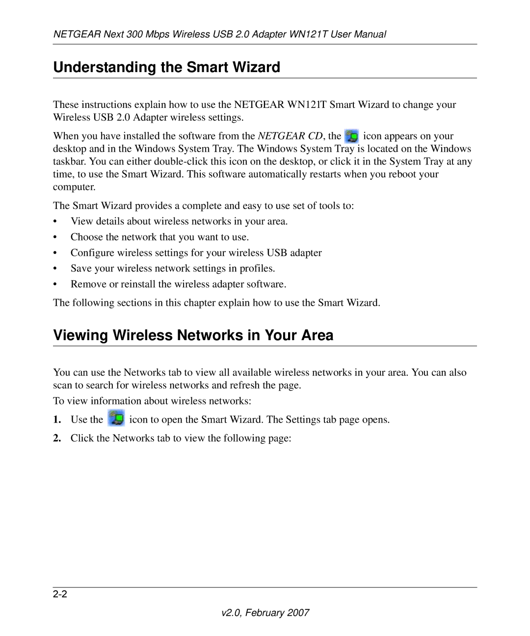 NETGEAR WN121T user manual Understanding the Smart Wizard, Viewing Wireless Networks in Your Area 