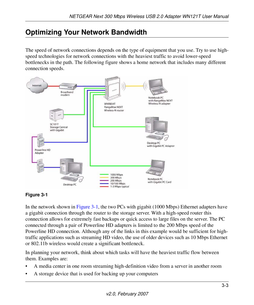 NETGEAR WN121T user manual Optimizing Your Network Bandwidth 