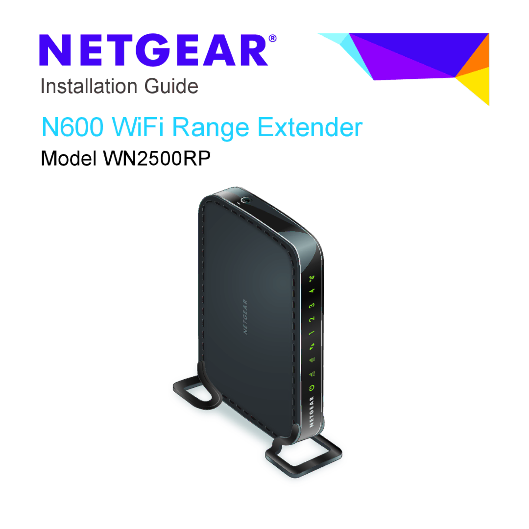 NETGEAR WN2500RP manual N600 WiFi Range Extender 