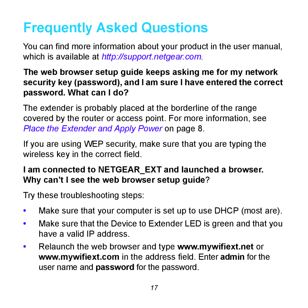 NETGEAR WN2500RP manual Frequently Asked Questions 