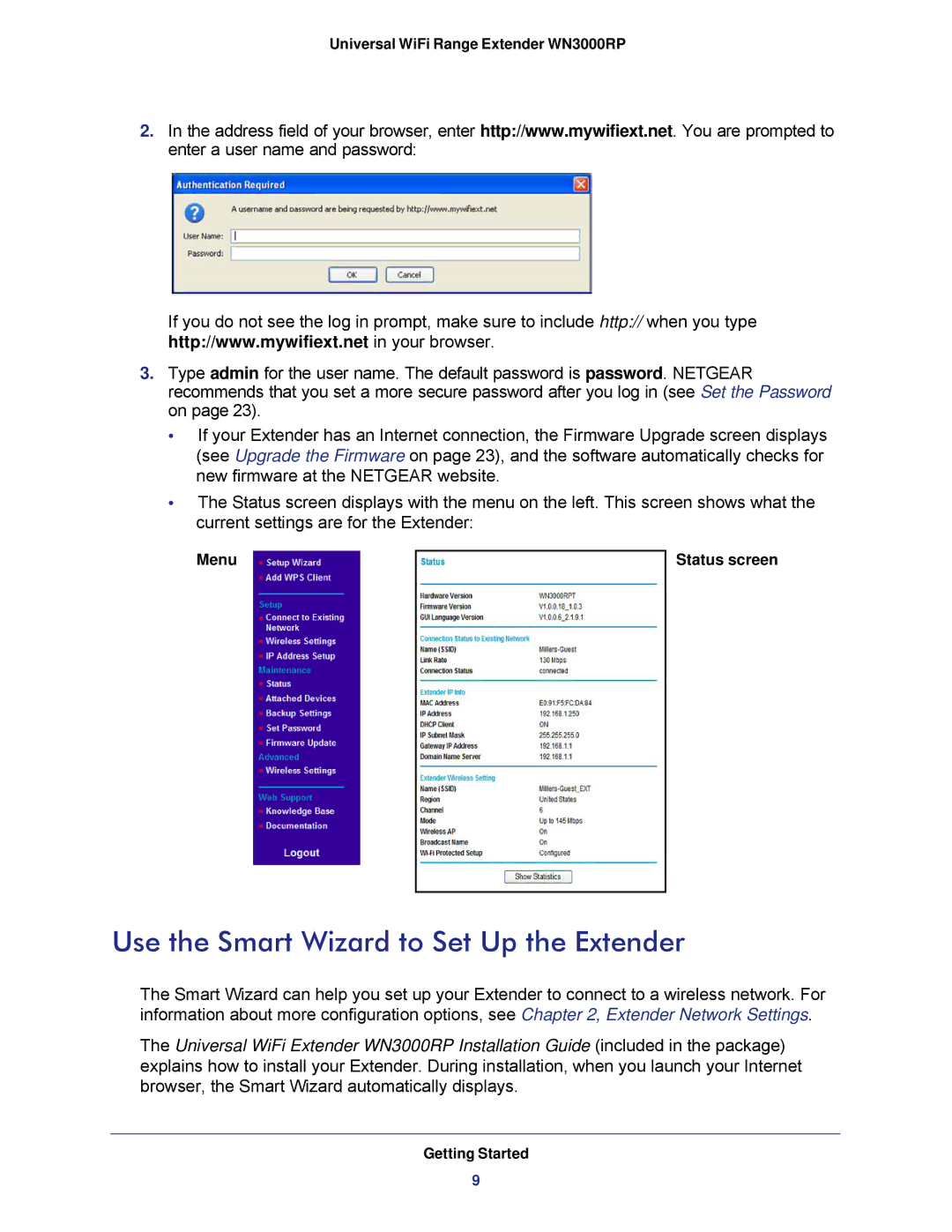 NETGEAR wn3000rp, WN3000RP-100NAS user manual Use the Smart Wizard to Set Up the Extender 