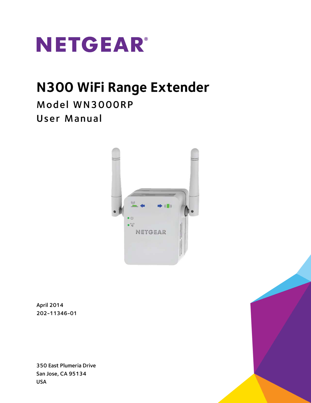 NETGEAR wn3000rp user manual N300 WiFi Range Extender 