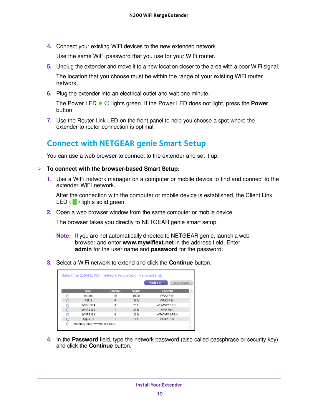 NETGEAR wn3000rp user manual Connect with Netgear genie Smart Setup,  To connect with the browser-based Smart Setup 