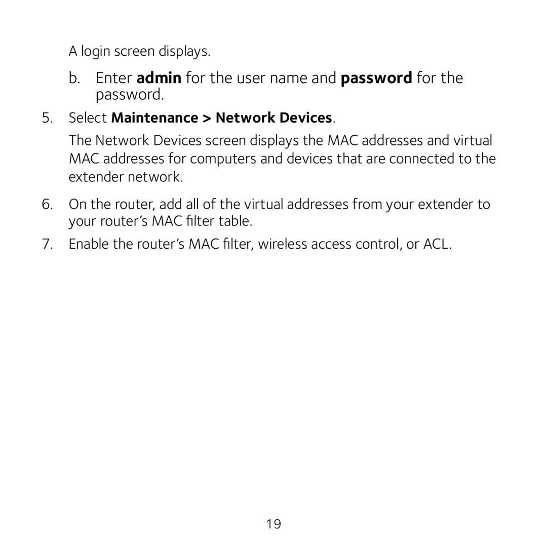 NETGEAR WN3000RPv3 manual Enter admin for the user name and password for the password 