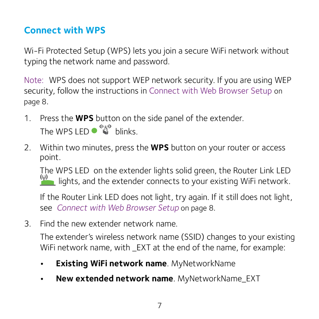 NETGEAR WN3000RPv3 manual Connect with WPS 