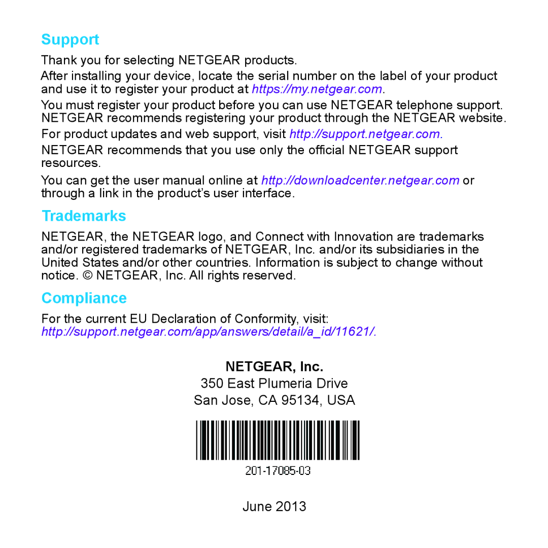 NETGEAR WN31000RP manual Support 