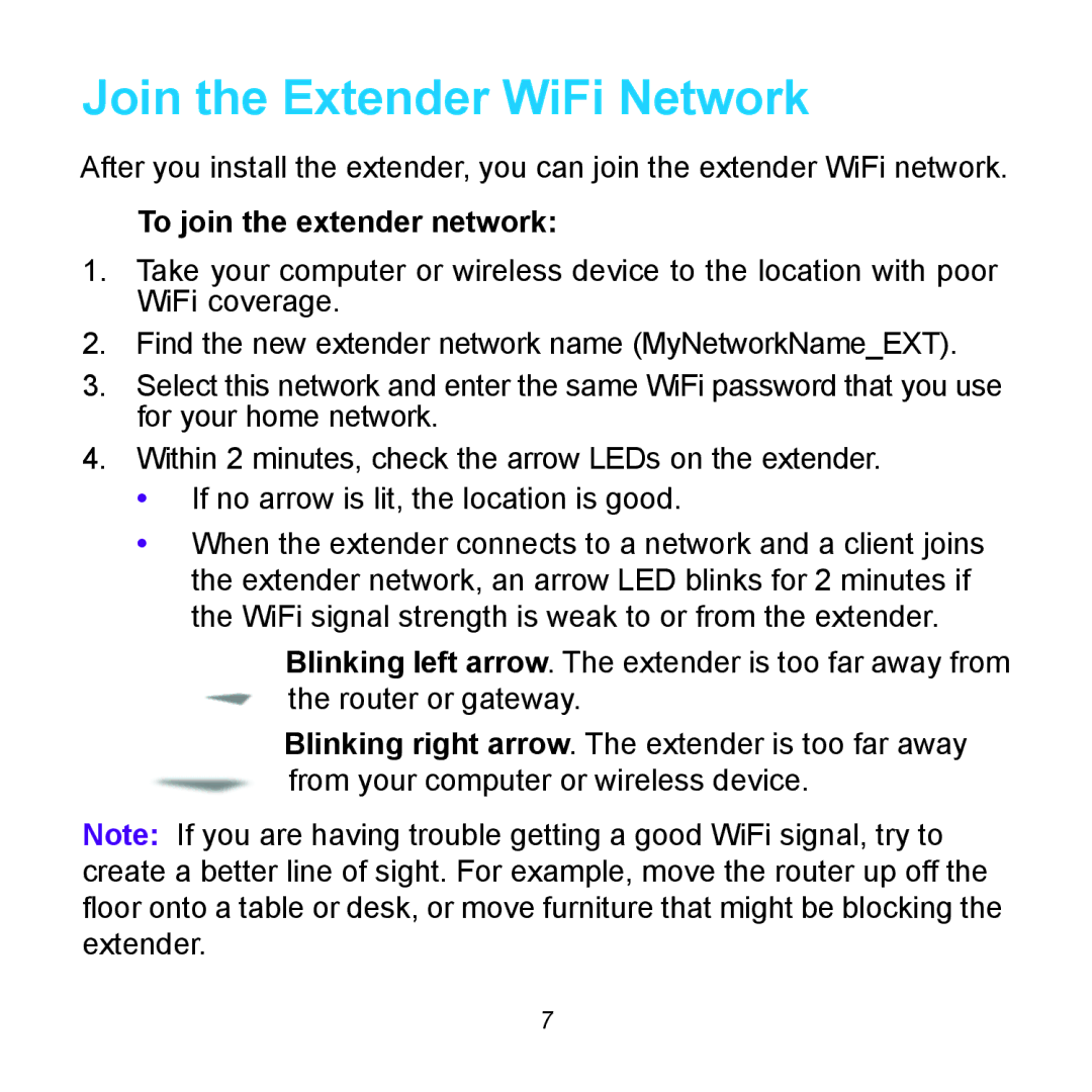 NETGEAR WN31000RP manual Join the Extender WiFi Network,  To join the extender network 