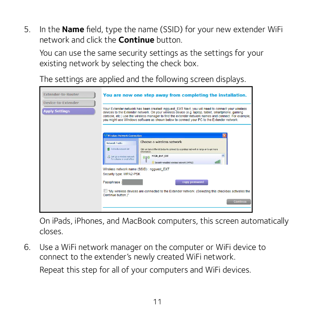 NETGEAR WN3100RP manual Repeat this step for all of your computers and WiFi devices 