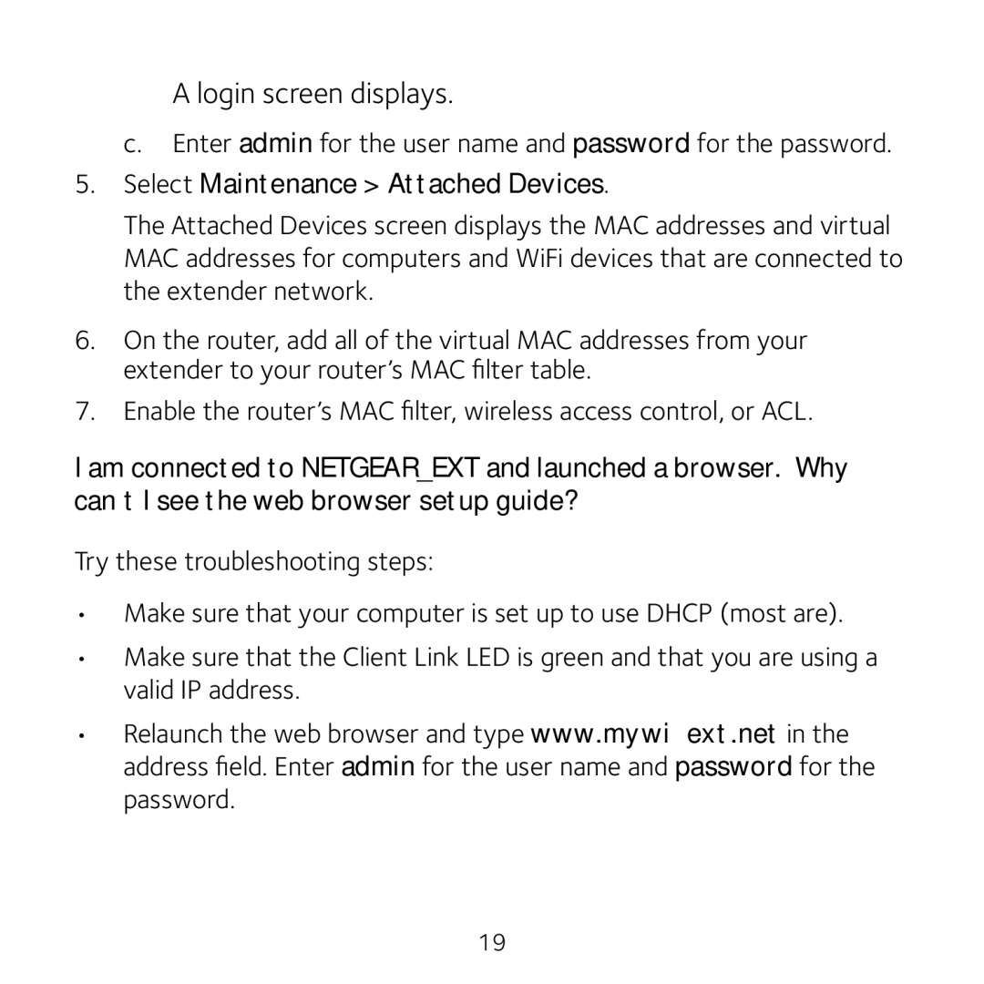 NETGEAR WN3100RP manual Login screen displays 