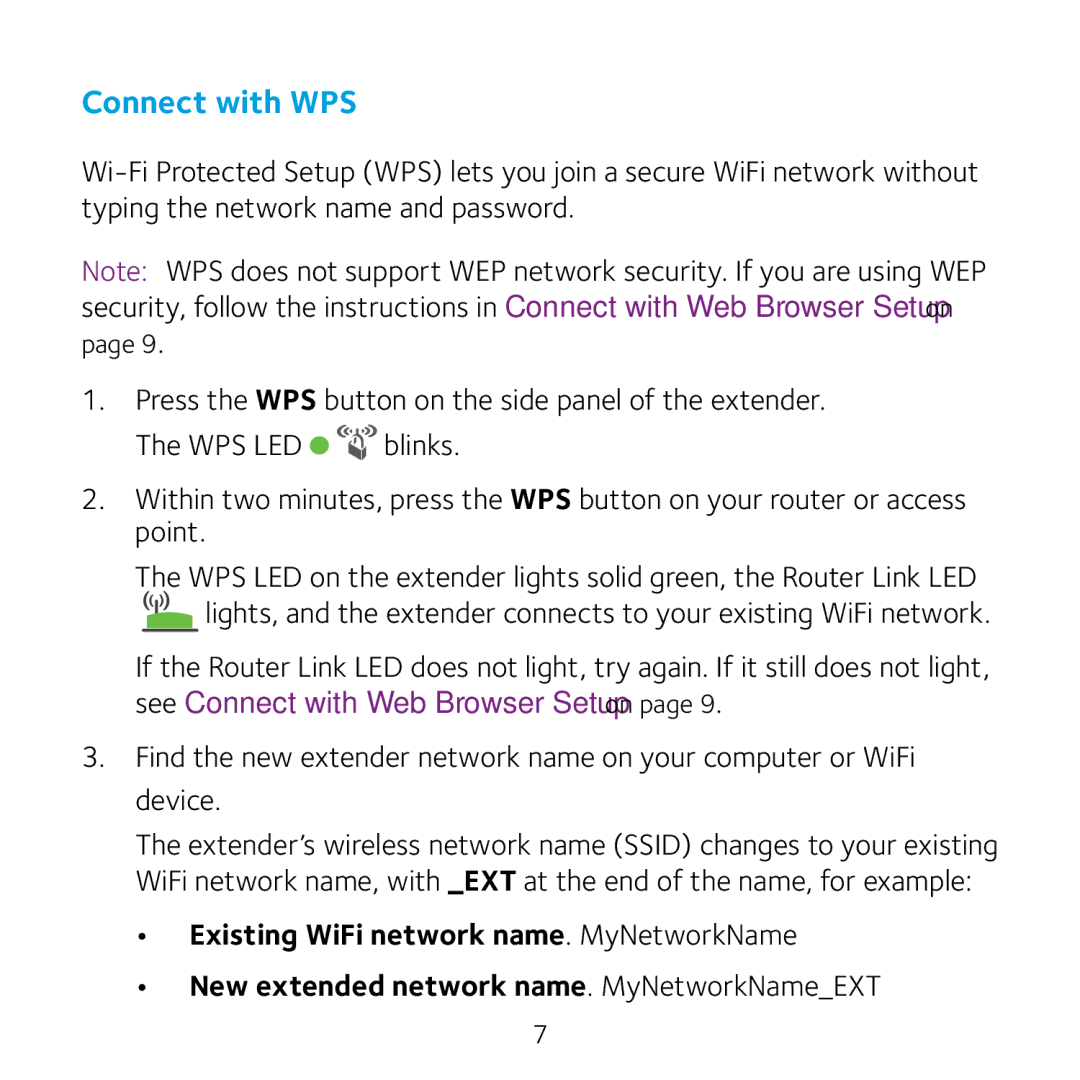 NETGEAR WN3100RP manual Connect with WPS 