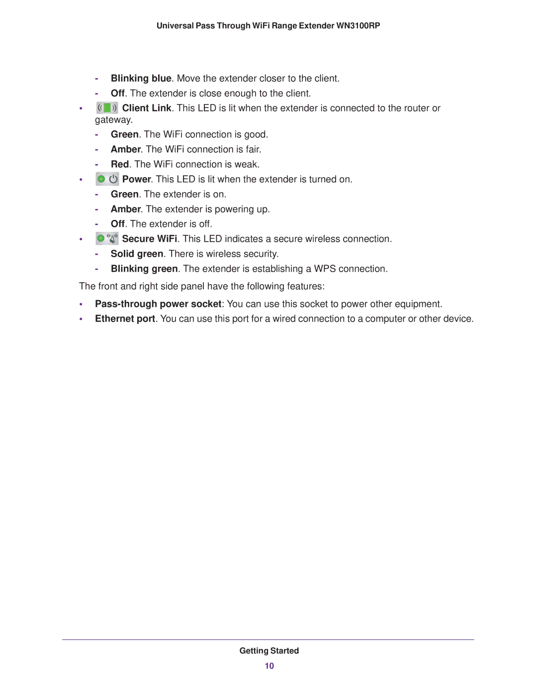 NETGEAR manual Universal Pass Through WiFi Range Extender WN3100RP 