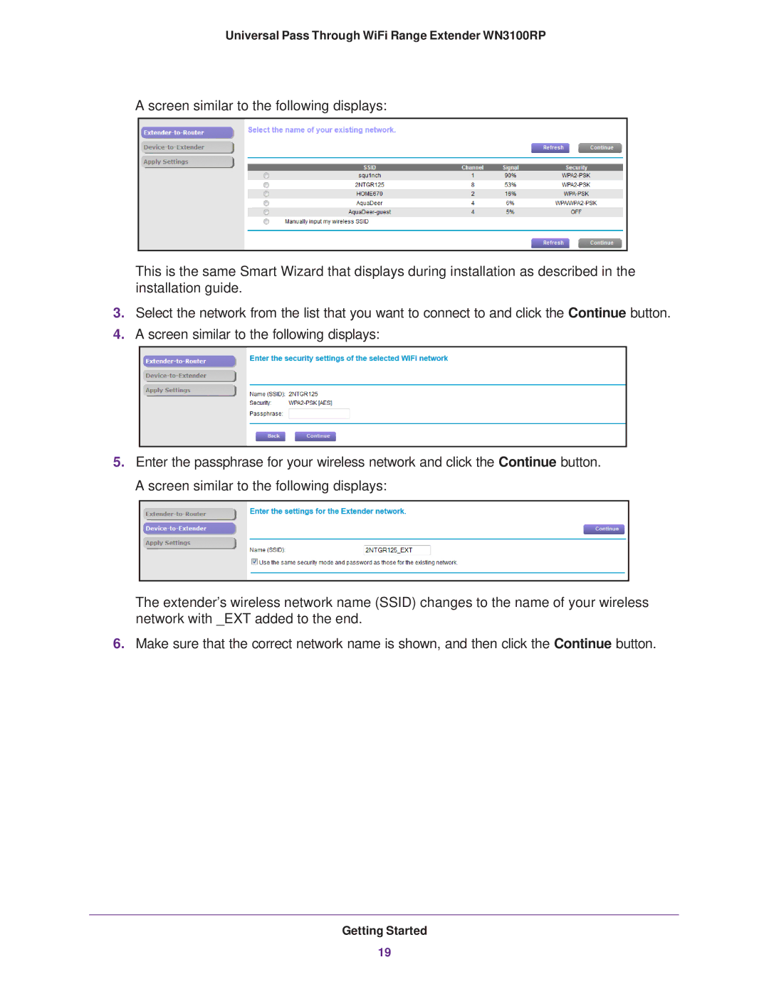 NETGEAR manual Universal Pass Through WiFi Range Extender WN3100RP 