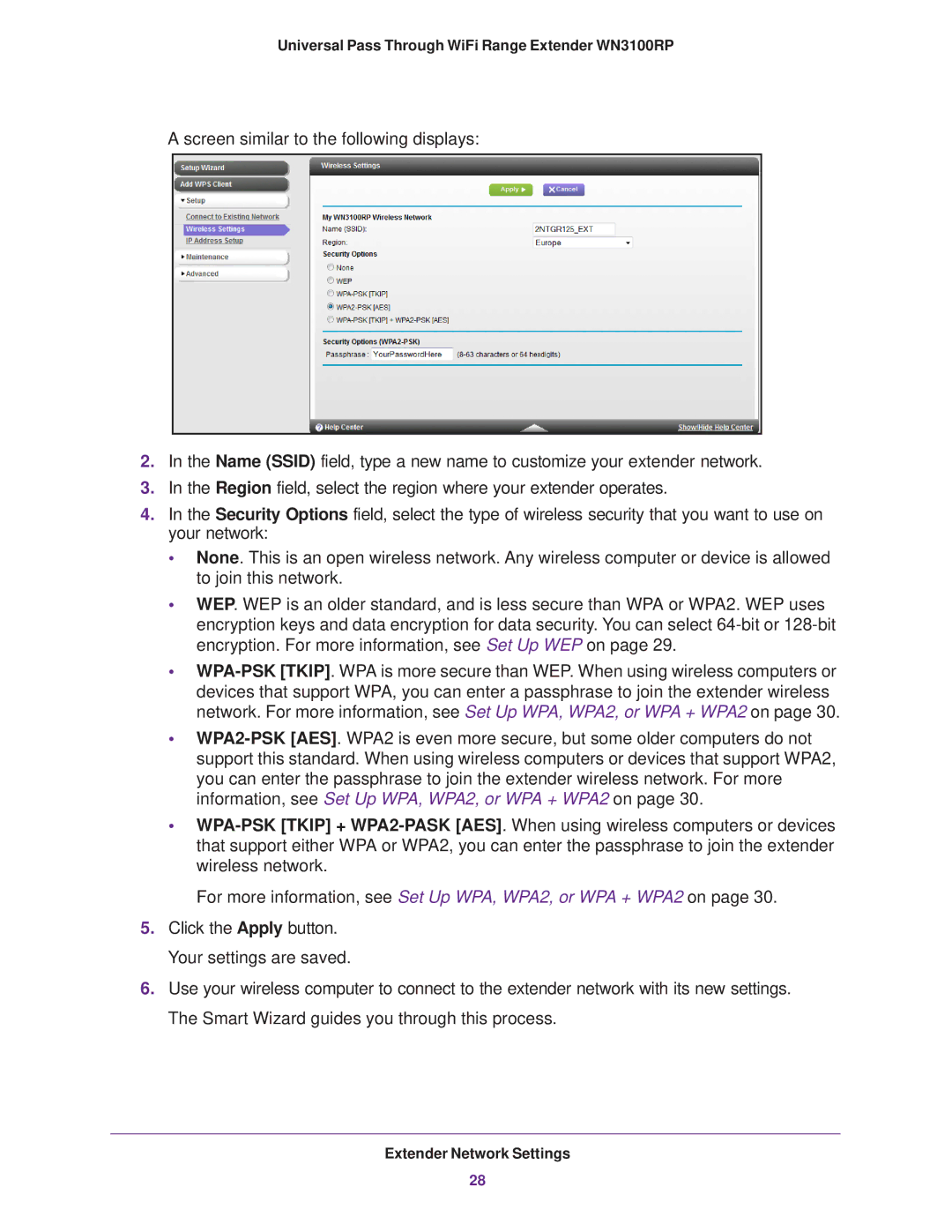 NETGEAR manual Universal Pass Through WiFi Range Extender WN3100RP 