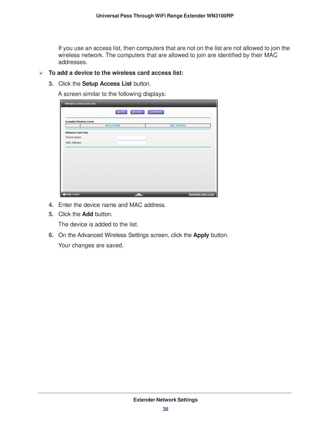 NETGEAR manual Universal Pass Through WiFi Range Extender WN3100RP 