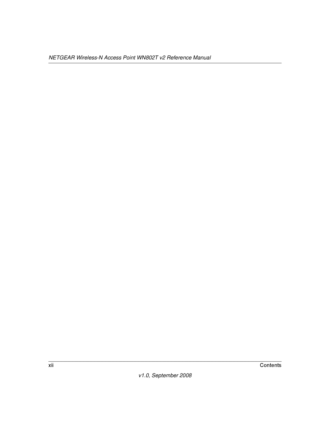 NETGEAR WN802T manual Xii Contents 