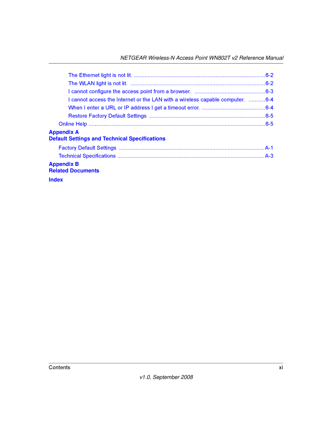 NETGEAR WN802T manual Appendix a Default Settings and Technical Specifications 