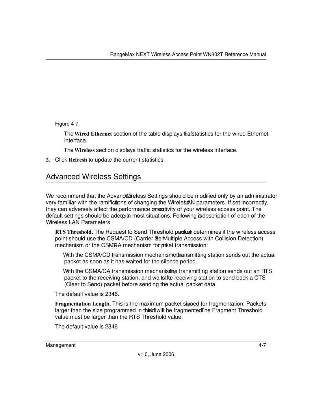 NETGEAR WN802T manual Advanced Wireless Settings 