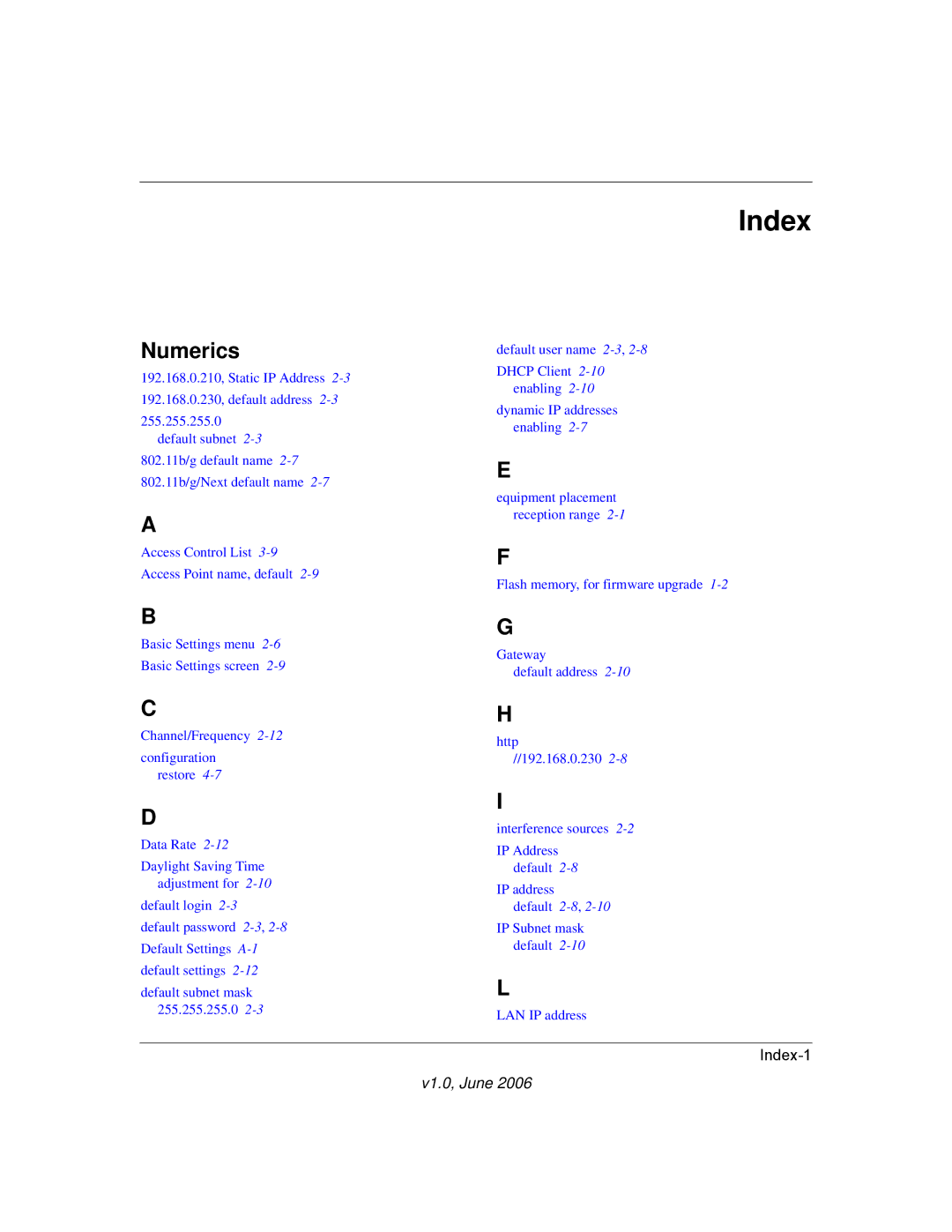 NETGEAR WN802T manual Index, Numerics 