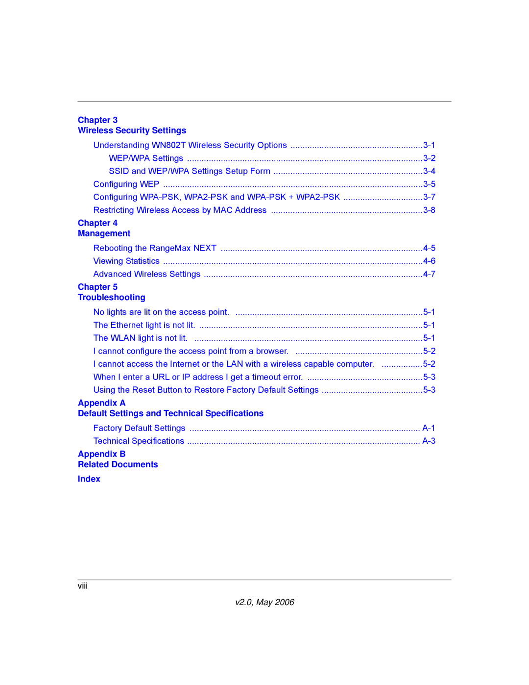 NETGEAR WN802T manual Chapter Management 