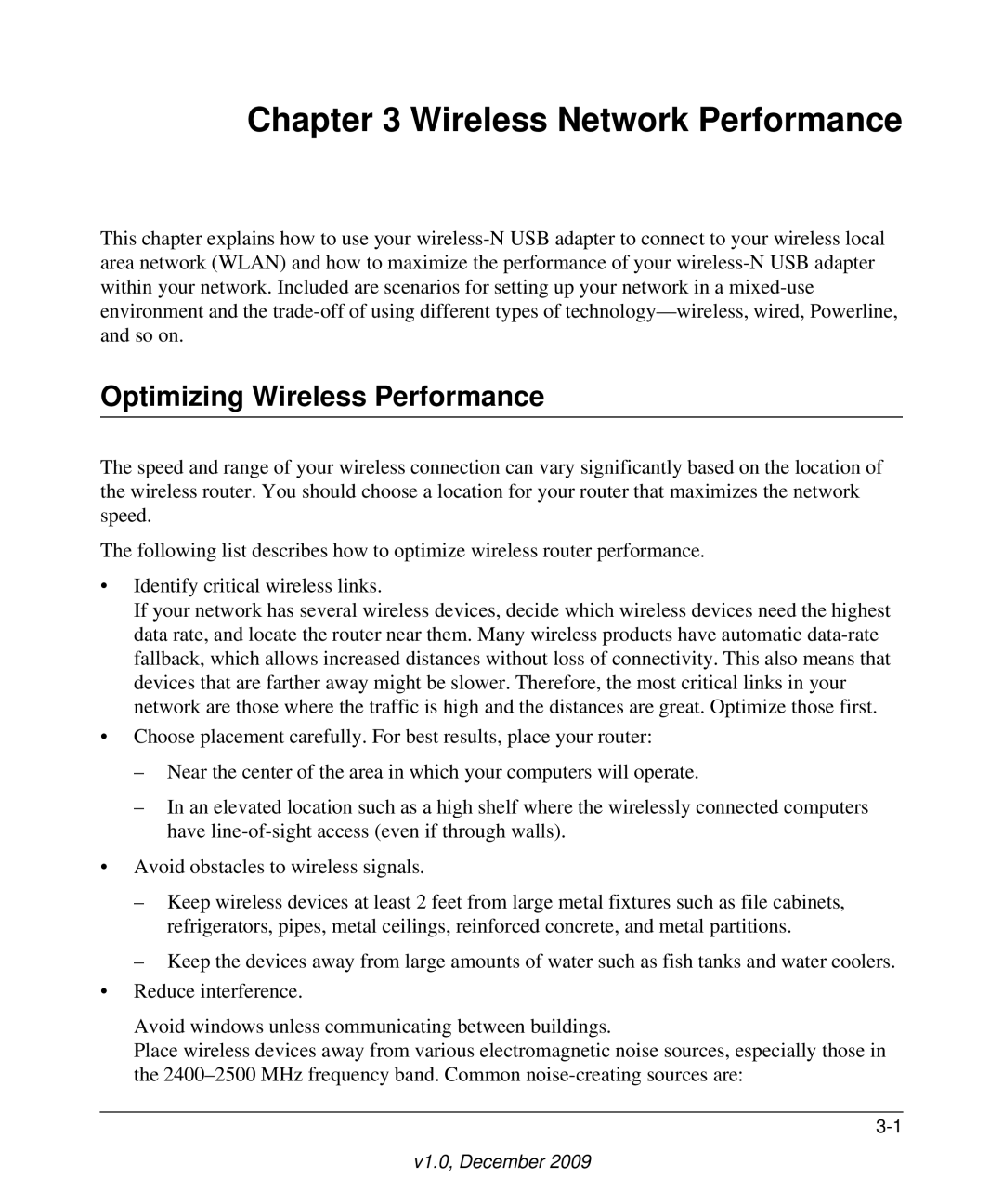 NETGEAR WNA1100-100ENS user manual Wireless Network Performance, Optimizing Wireless Performance 