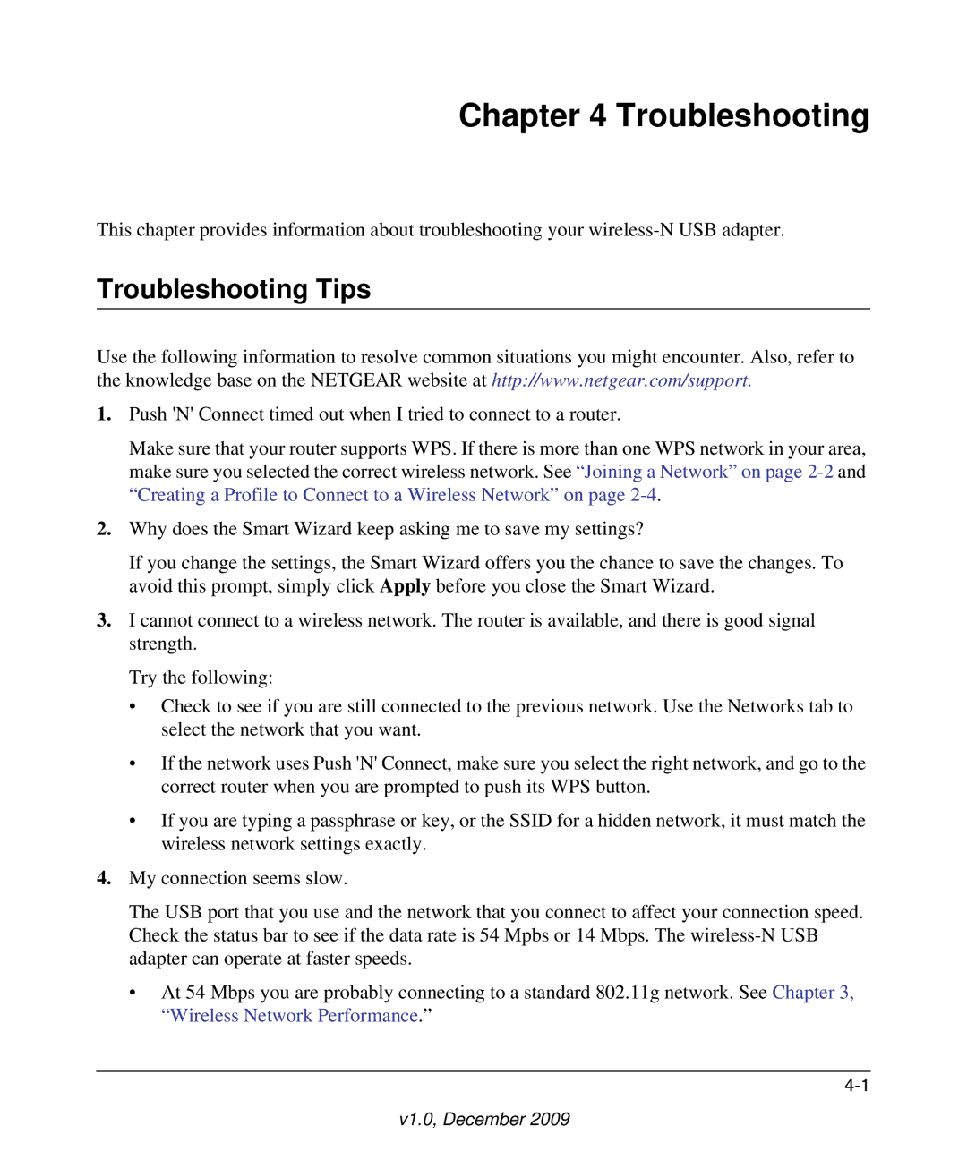 NETGEAR WNA1100-100ENS user manual Troubleshooting Tips 