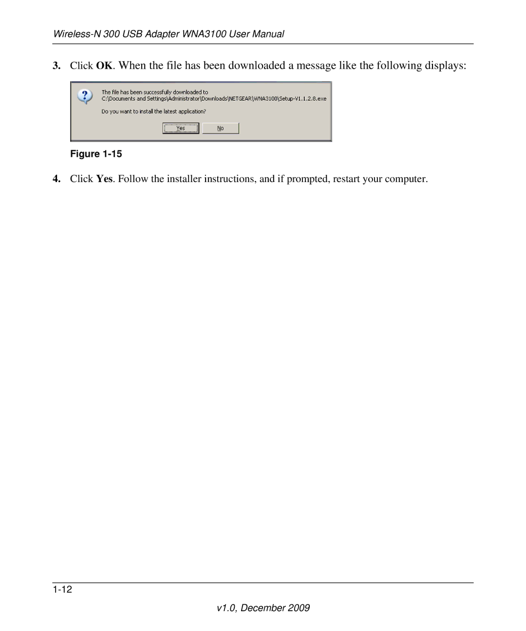 NETGEAR WNA3100M-100ENS, WNA3100-100ENS user manual V1.0, December 