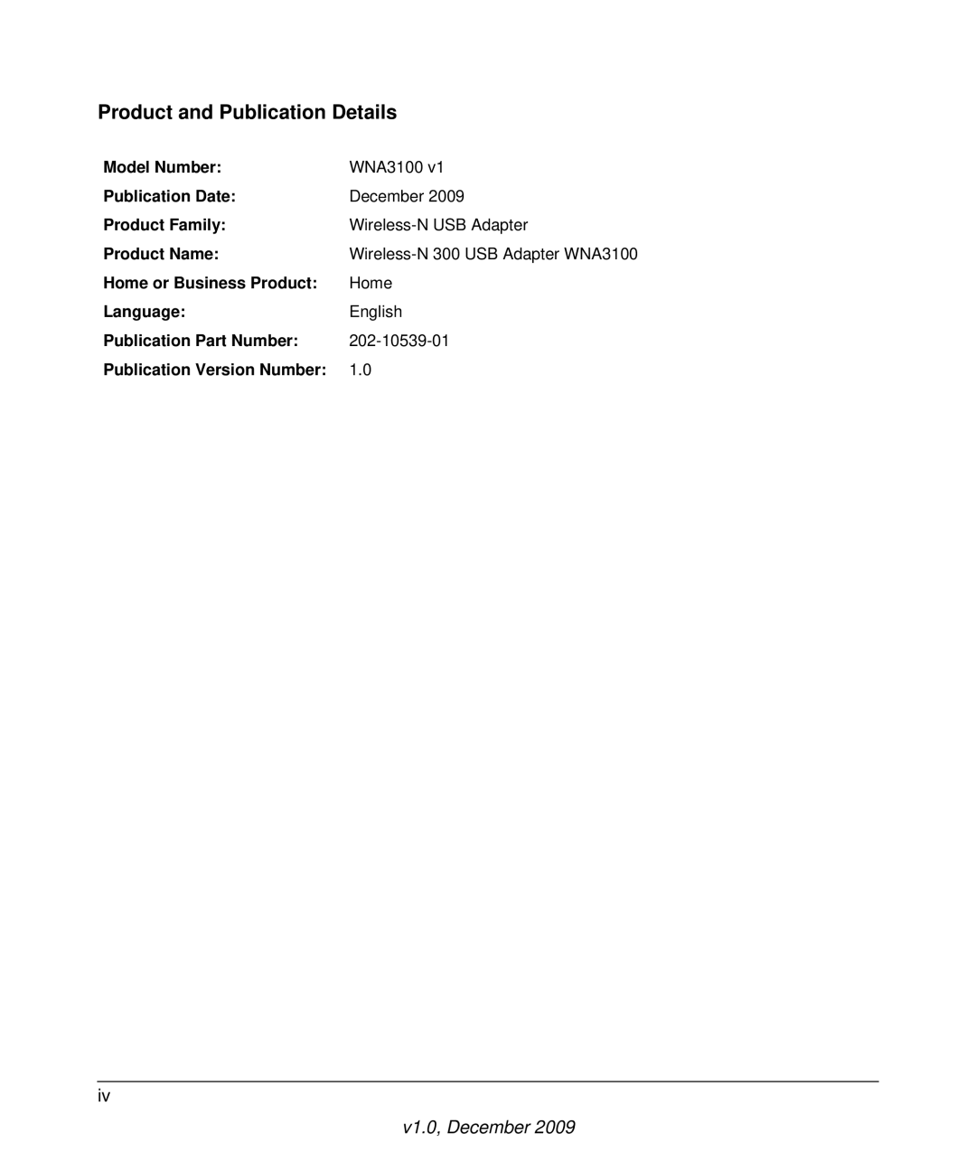 NETGEAR WNA3100M-100ENS, WNA3100-100ENS user manual Product and Publication Details 