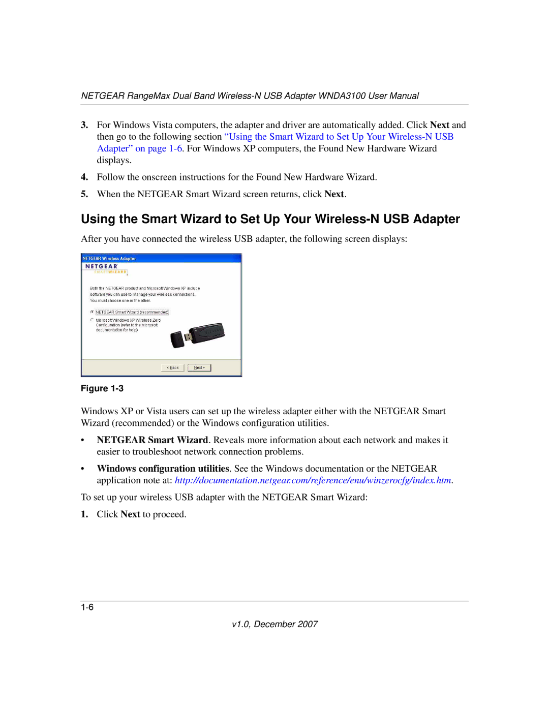 NETGEAR WNDA3100-100NAS user manual Using the Smart Wizard to Set Up Your Wireless-N USB Adapter 