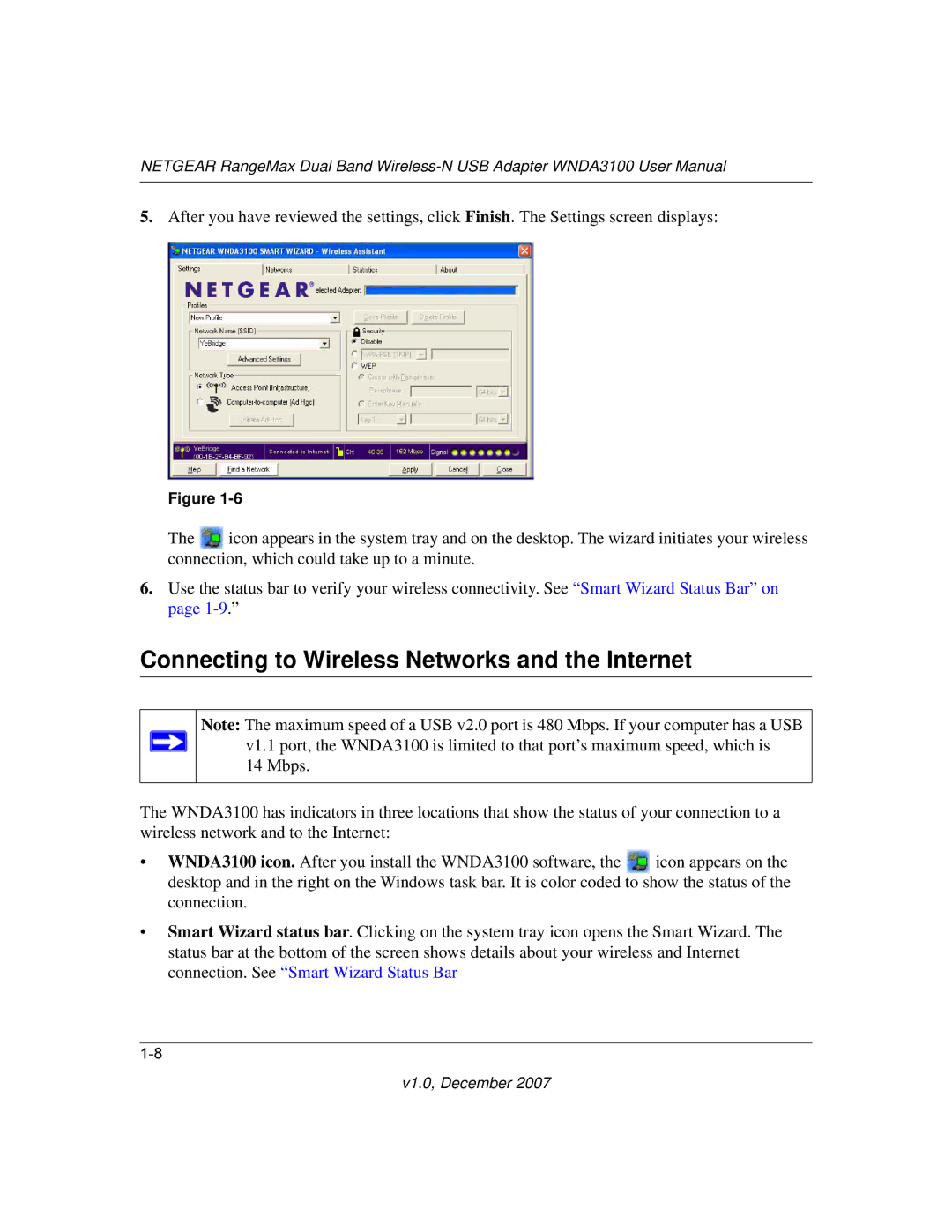 NETGEAR WNDA3100-100NAS user manual Connecting to Wireless Networks and the Internet 