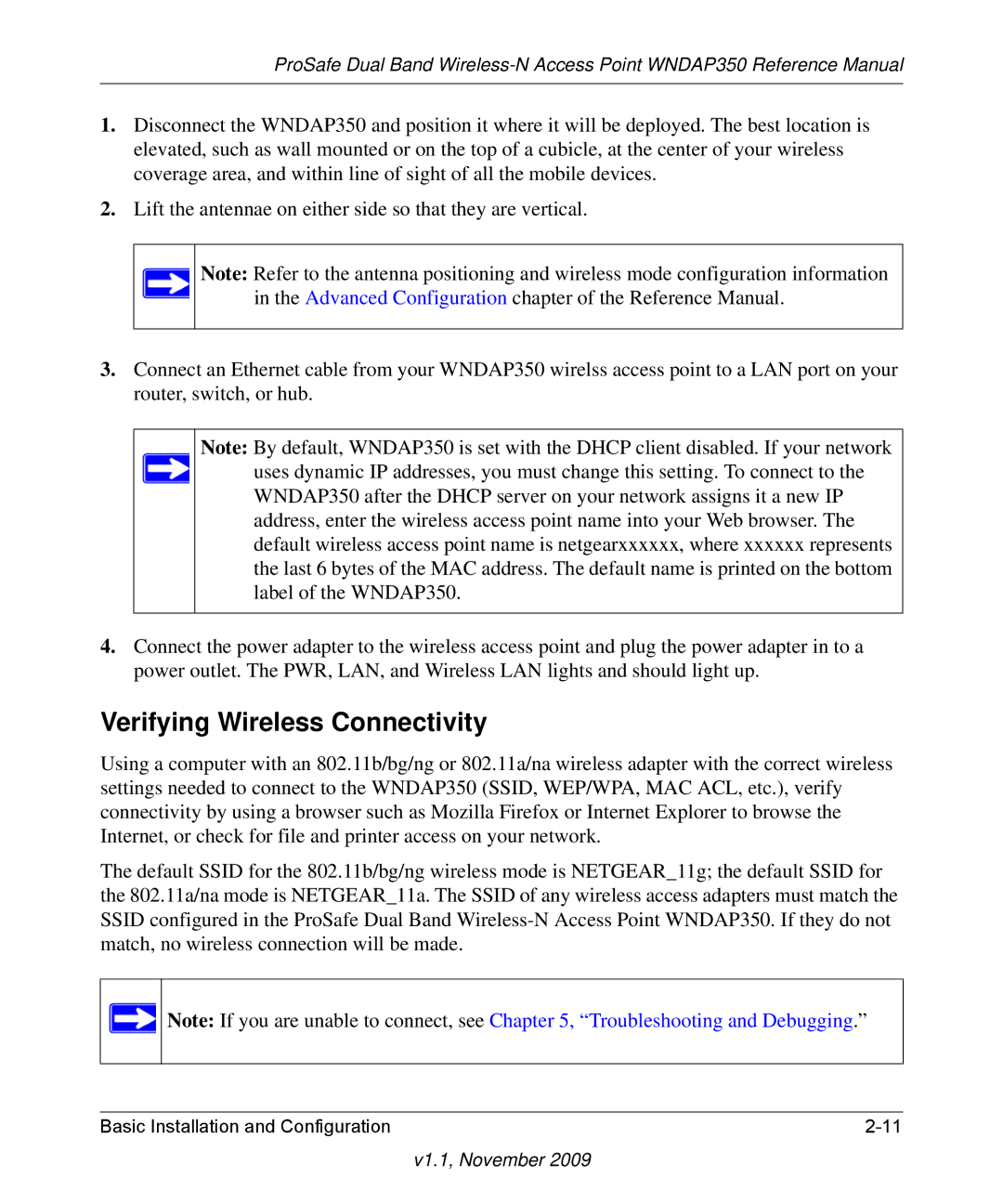 NETGEAR WNDAP350-100NAS manual Verifying Wireless Connectivity 