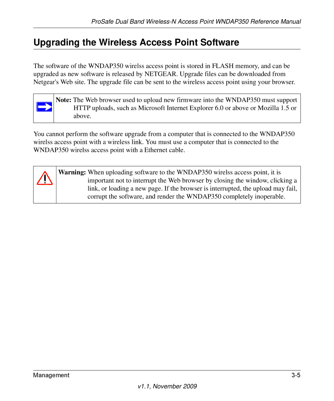 NETGEAR WNDAP350-100NAS manual Upgrading the Wireless Access Point Software 