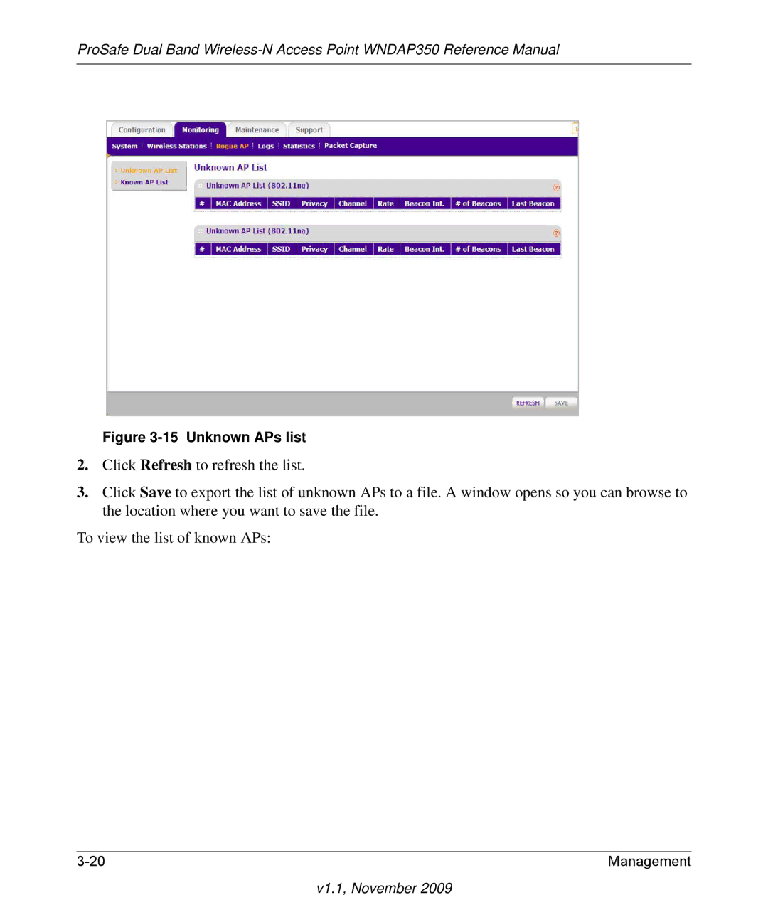 NETGEAR WNDAP350-100NAS manual Unknown APs list 