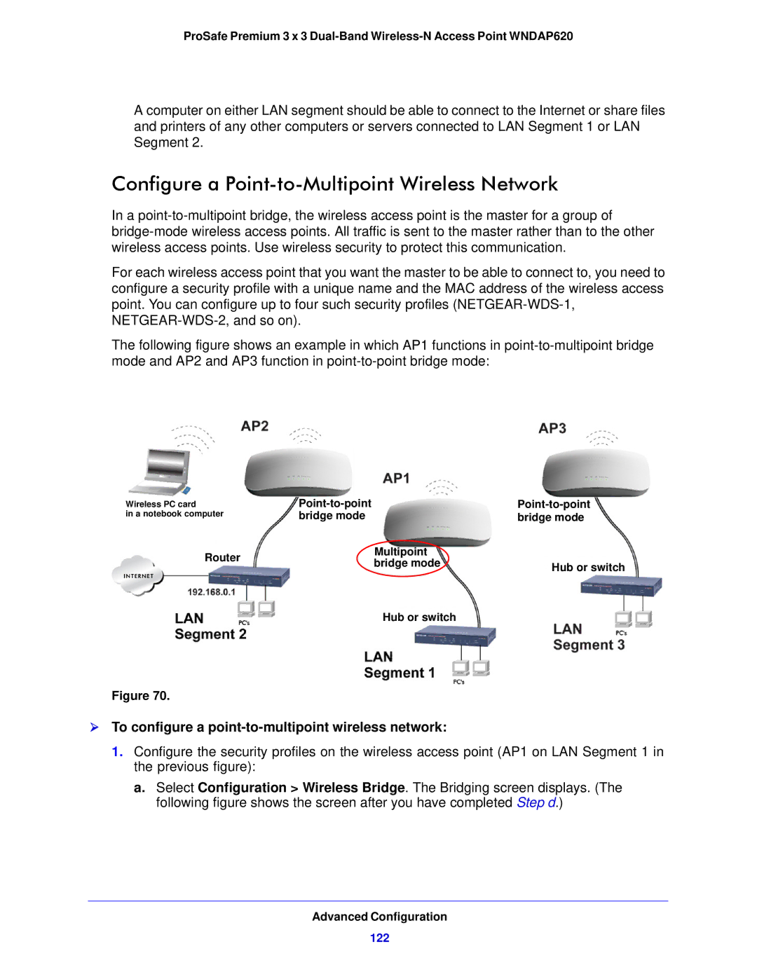 NETGEAR WNDAP620 Configure a Point-to-Multipoint Wireless Network,  To configure a point-to-multipoint wireless network 