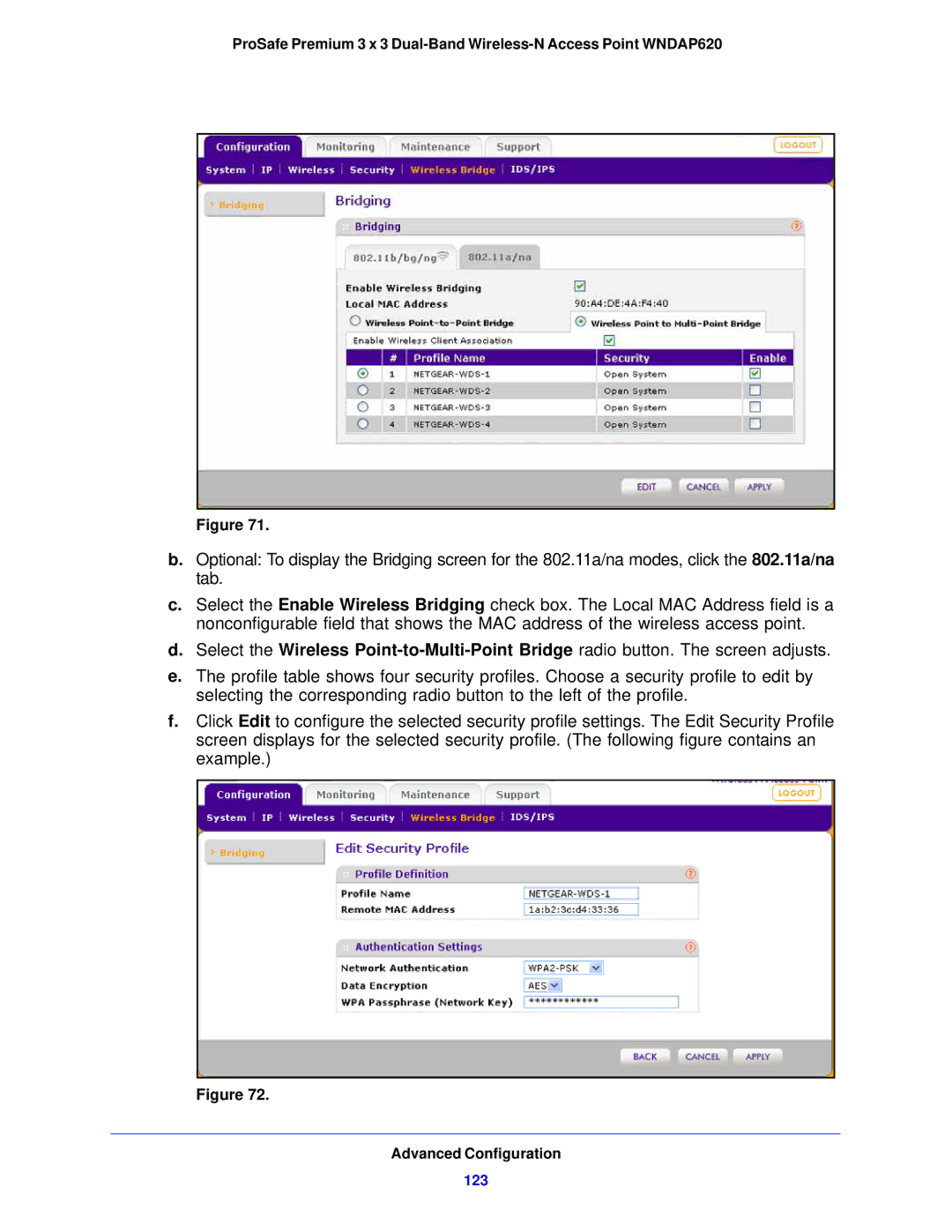 NETGEAR WNDAP620 manual 123 